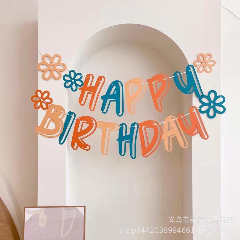 Dây Cờ Happy Birthday Happy Anniversary Trang Trí Tiệc Sinh Nhật Phong Cách Hàn Quốc - Yori Party