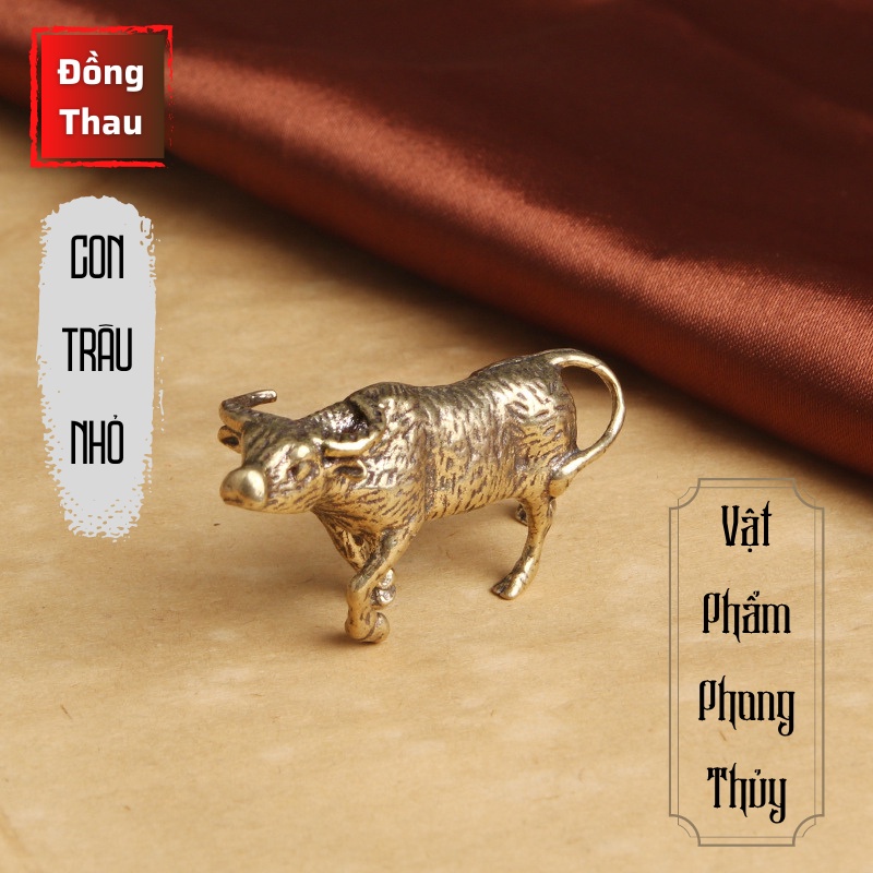 Tượng Phong Thủy Bằng Đồng Hình Con Trâu Nhỏ