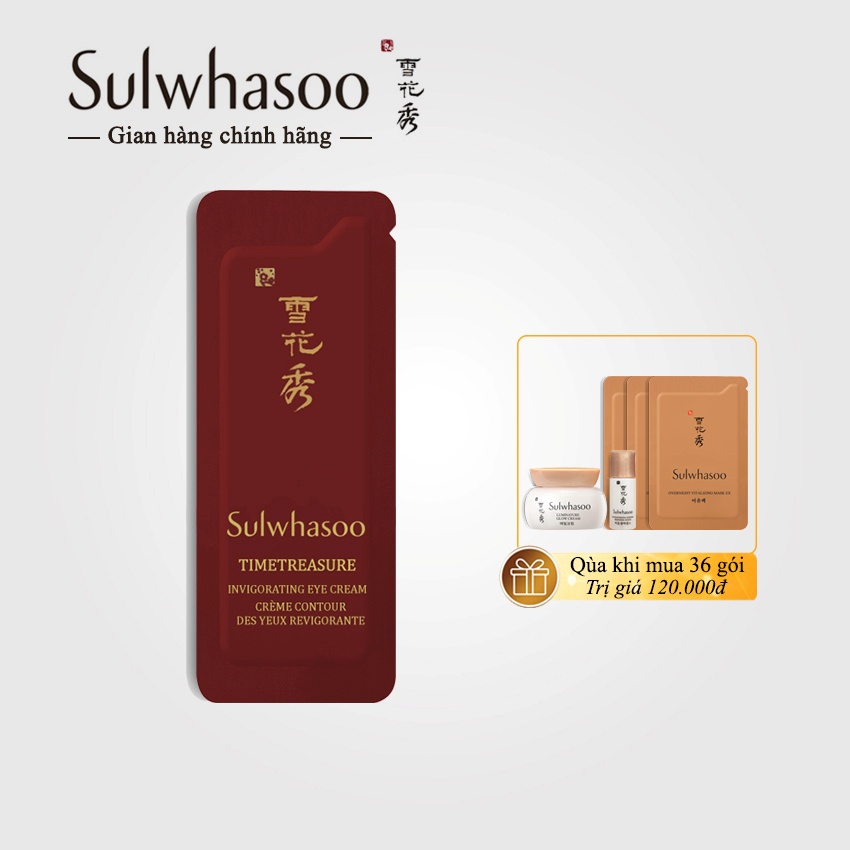 [6 gói] Kem mắt thông đỏ sulwhasoo - Kem Sulwhasoo timetreasure invigorating eye cream; Sulwhasoo mắt thông đỏ