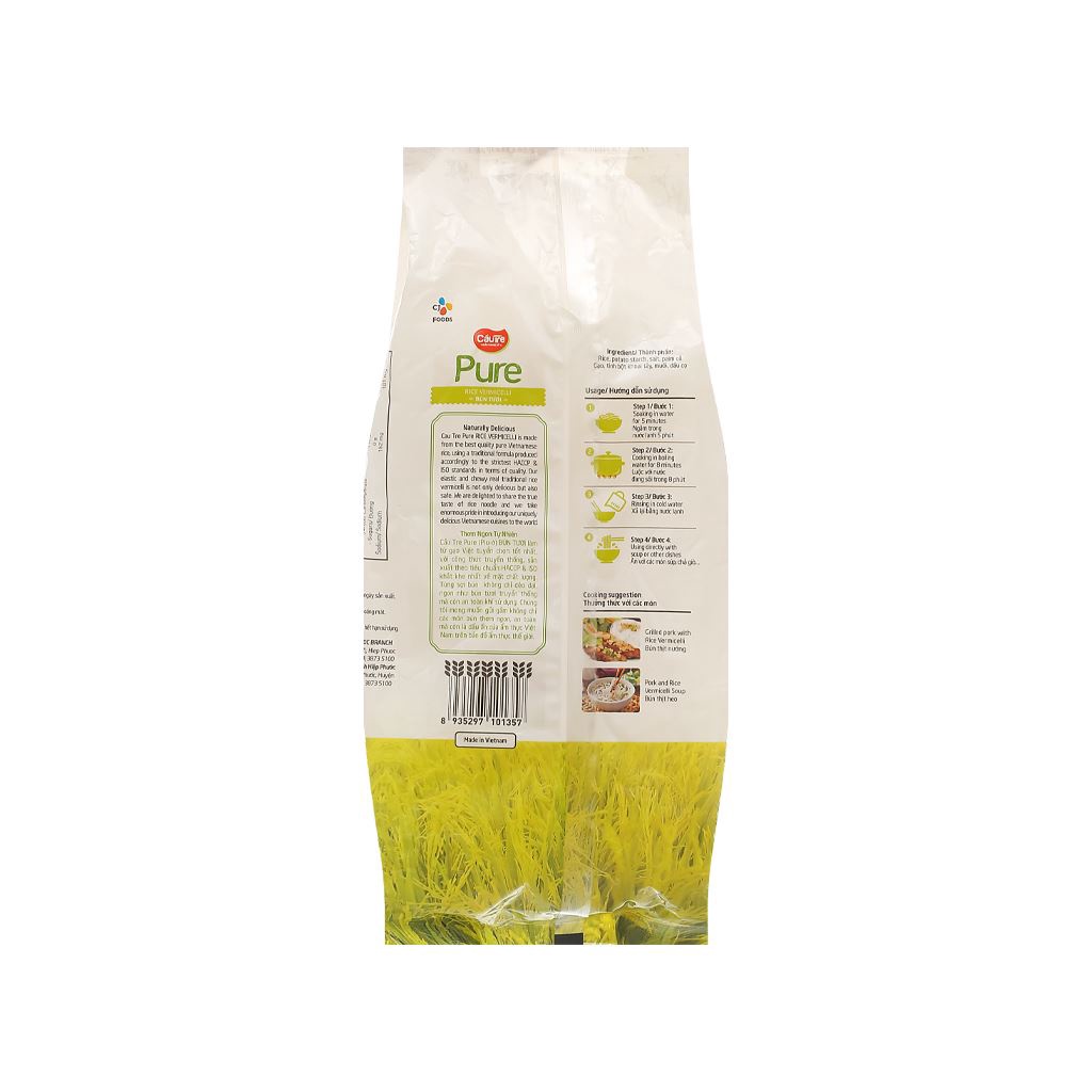 BÚN TƯƠI KHÔ Cầu Tre  CJ FOODS Pure Rice Vermicelli