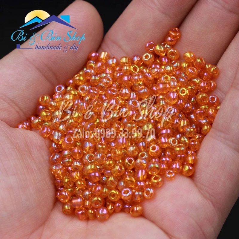 90g Hạt Cườm 3mm Màu Ánh Cừ Đính Kết Trang Phục Thời Trang