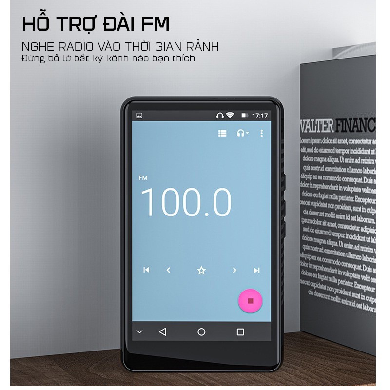 (Hỗ Trợ Tiếng Việt) Máy Nghe Nhạc Ruizu H6 Android MP4 Màn Hình Cảm Ứng 4.0 Inch Bluetooth WiFi - Bản Quốc Tế 2023, 16GB