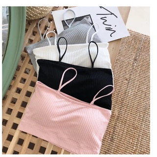 Áo bra cotton quây gân tăm có đệm ngực-siêu xinh