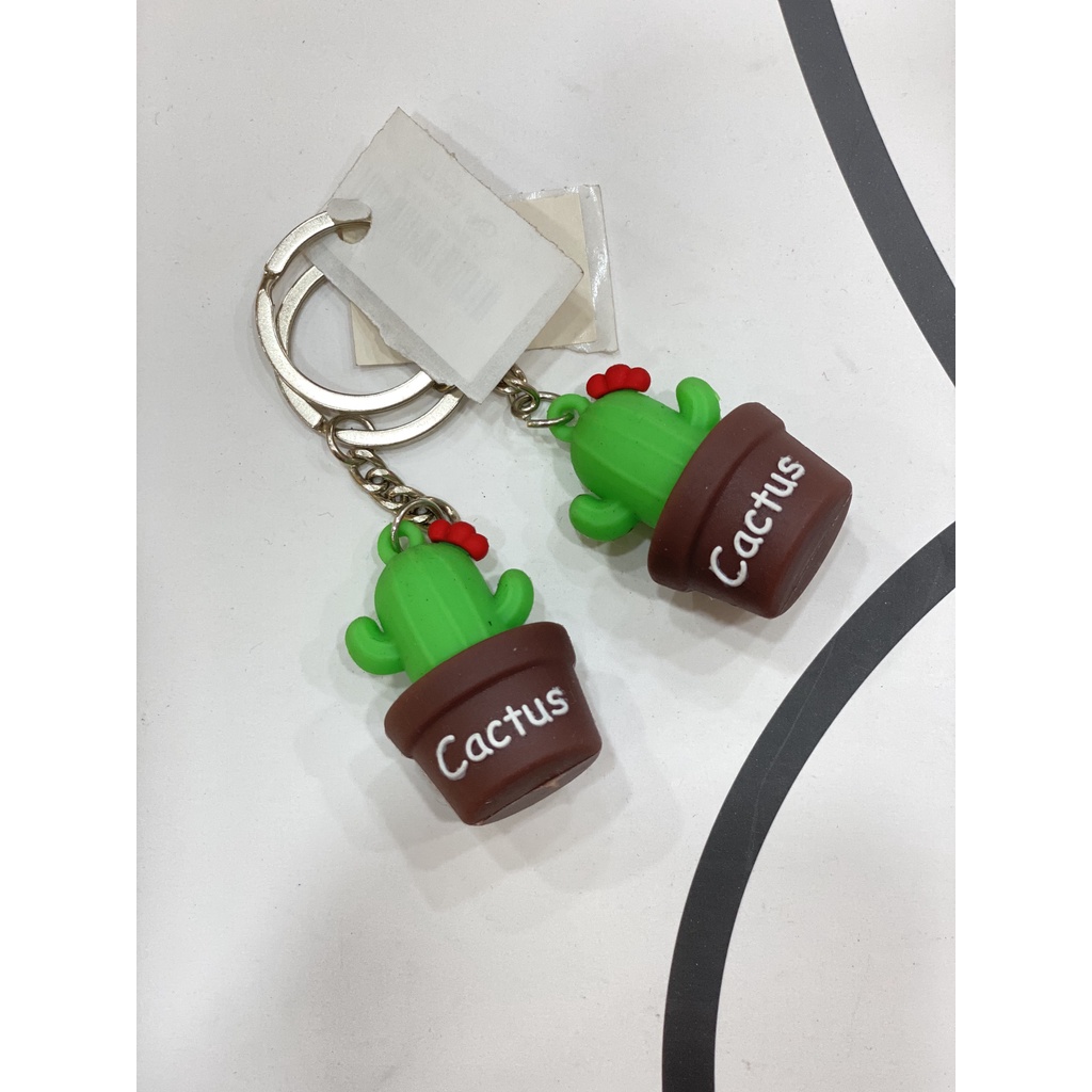 Móc Khóa Hình Con Gấu, Lon Nước, khủng Long, Xương Rồng, Bé Gái