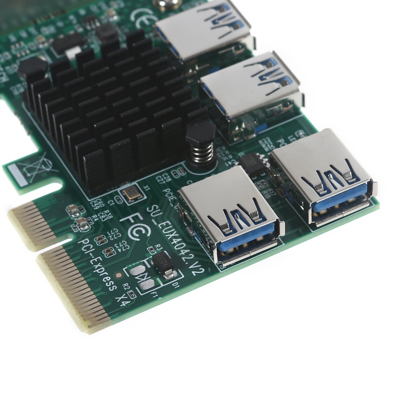 【3C】Giắc chuyển đổi PCI-e 1 sang PCIE 4 PCI-express 4x sang 16x Mining 1 đến 4 USB 3.0 cho BTC Mining
