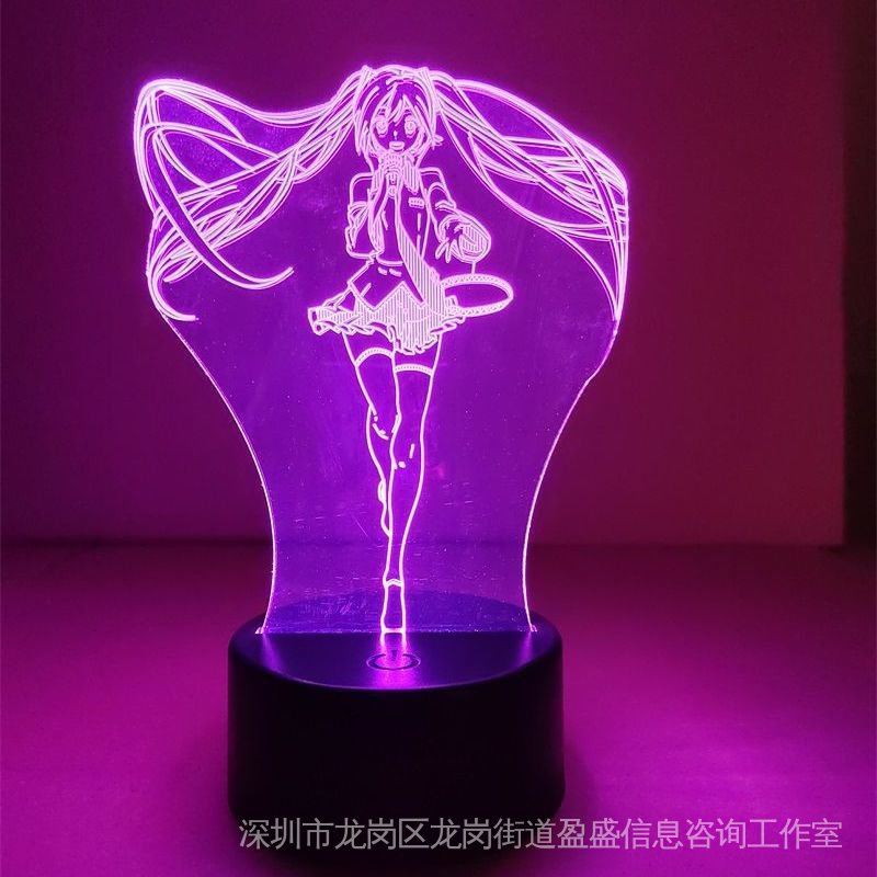 Đèn LED Ngủ Đổi Màu Tiết Kiệm Năng Lượng Hình Hatsune Miku