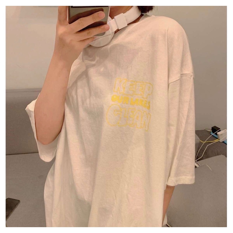Áo thun phông PINK tay lỡ form rộng KEEP CLEAN Unisex