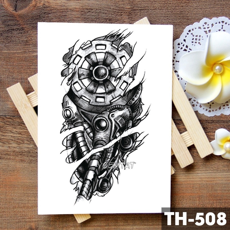 Hình Xăm Dán Tạm Thời Hình Bò Cạp Màu Đen Chống Nước Trang Trí Nghệ Thuật Cơ Thể Cho Nam