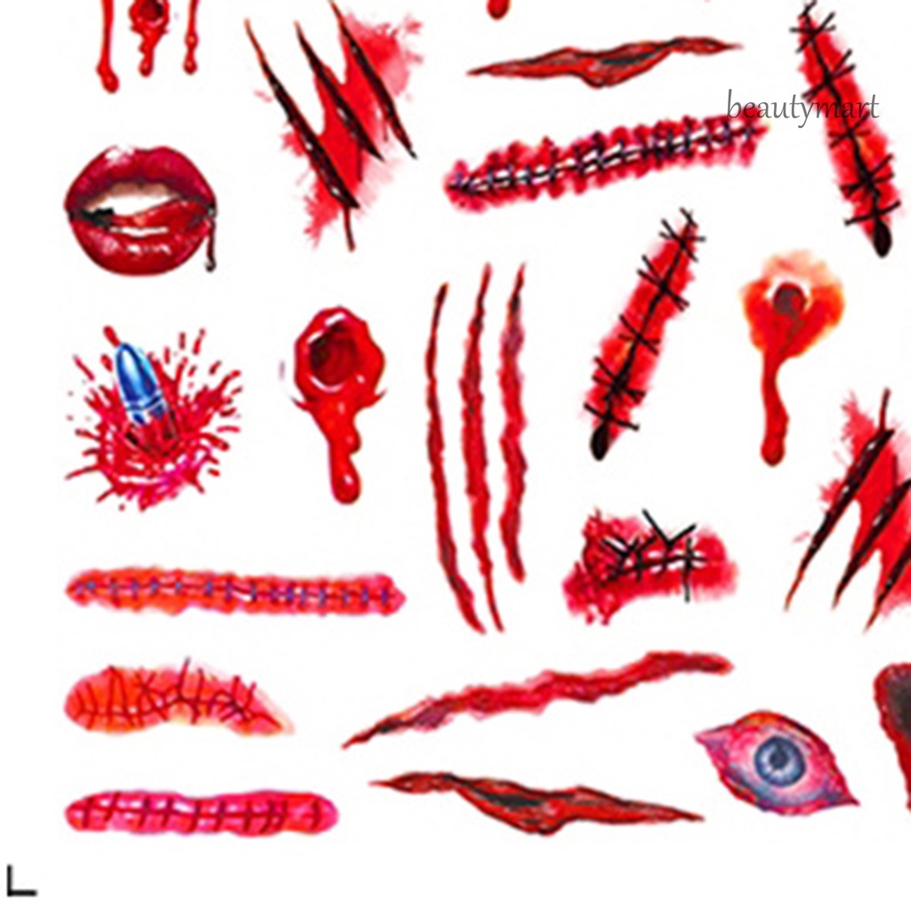 [Hàng mới về] 2 miếng dán trang trí móng tay hình vết sẹo máu kinh dị độc đáo cho nữ