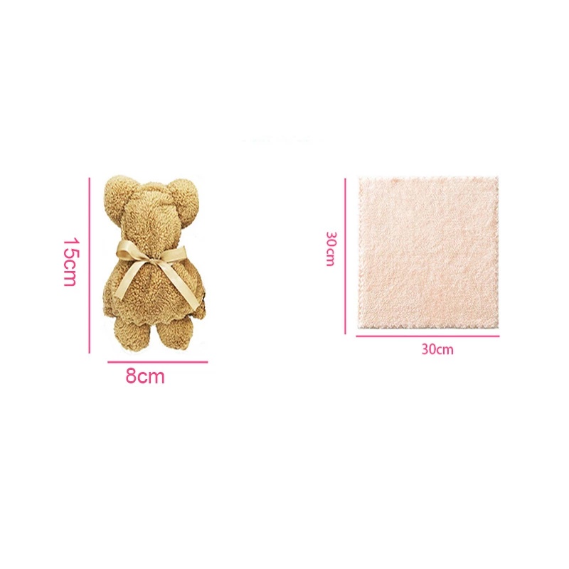 1 Set Túi Tote Vải Lông Cừu San Hô Mềm Mại Thấm Hút Sáng Tạo Hình Gấu Kèm Túi Xách Tay Dùng Làm Quà Tặng