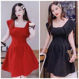 Đầm xếp li eo 2 màu (kèm hình thật)