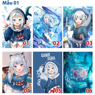 Poster/ Tranh dán tường anime Hololive Gawr Gura ( Mẫu 1-2-3)