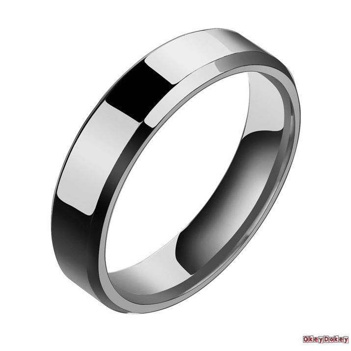 Nhẫn Thép Titan Đơn Giản Nhiều Kích Thước Tùy Chọn Cho Nam Và Nữ