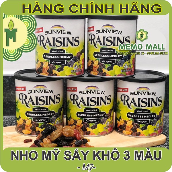 NHO MỸ SẤY KHÔ 3 MÀU SUNVIEW - Dẻo - Trái To - Ngon ngọt | BigBuy360 - bigbuy360.vn