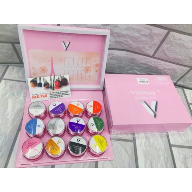 Set gel vẽ móng tay chân 12 màu của vinimay và Princess fe