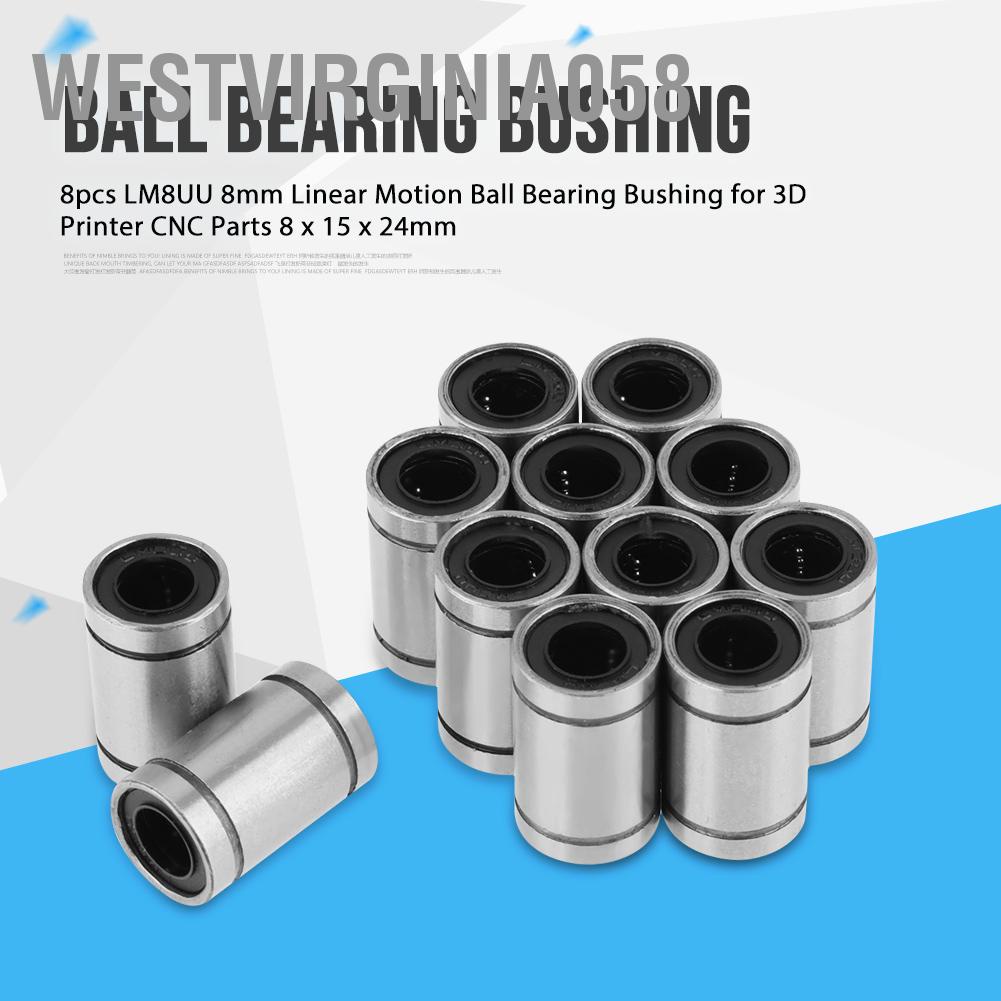 Hot Deals 12 cái LM8UU 8mm Ống lót vòng bi chuyển động tuyến tính, Bộ phận máy in 3D CNC 8 x 15 24mm Westvirginia058 Spot Express