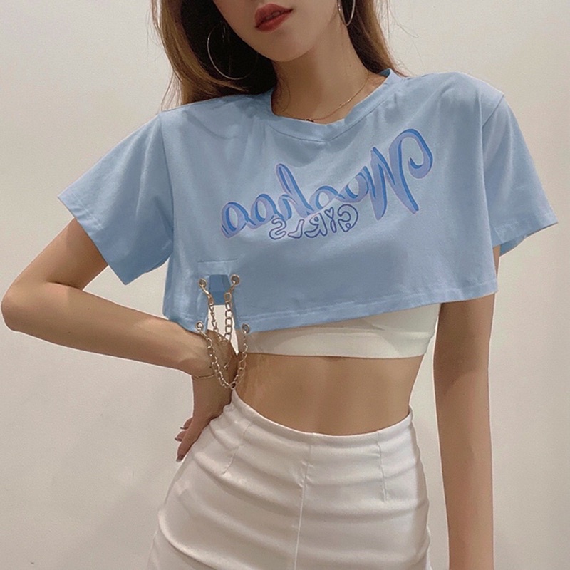 Set Croptop In Phối Xích Kèm Crop Ba Lỗ ( Mua 1 tặng 1 )