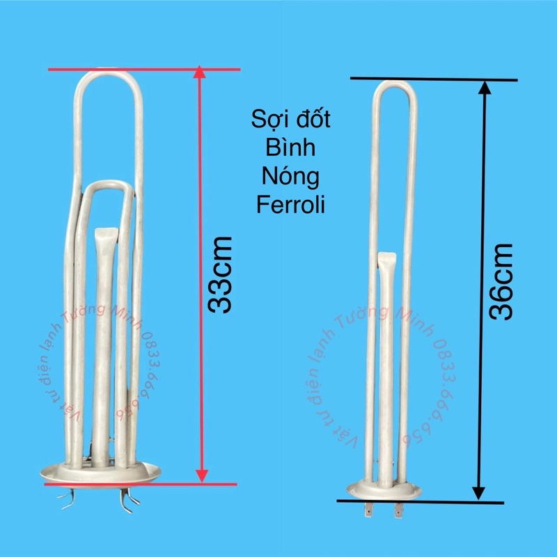 Sợi đốt bình nóng Ferroli 15 lít 30 lít - Thanh đốt thanh gia nhiệt bình nóng lạnh Ferroli 15l 30l