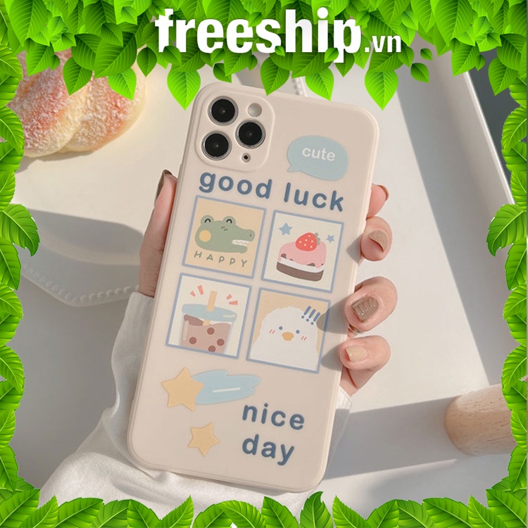 Ốp lưng in cá sấu nhỏ good luck cho iPhone 6 6plus 6s 6splus 7 7plus 8 8plus x xr xs 11 12 pro max plus promax E71