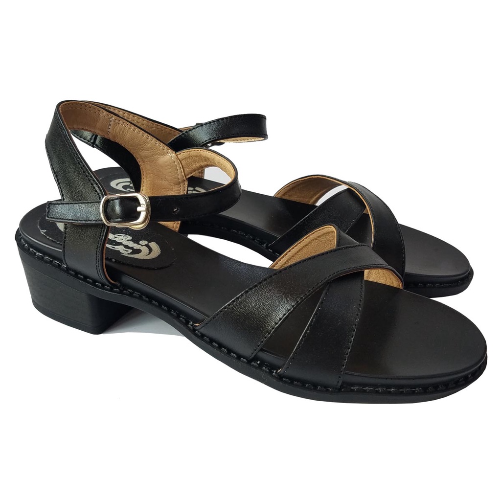 Giày Sandal Cao Gót Nữ BIGGBEN Da Bò Thật Cao 4 Phân HKD165