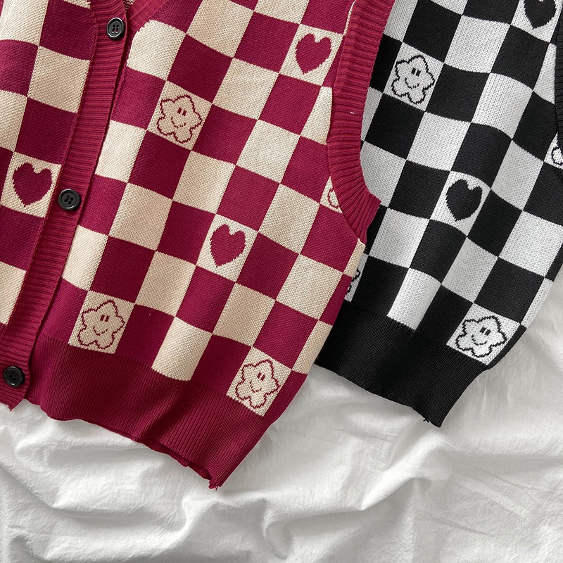 Áo len không tay cổ chữ V thời trang cho nữ