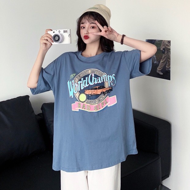 Áo thun tay lỡ form rộng - phông nam nữ cotton oversize - T shirt bad gipl a - 2N Unisex