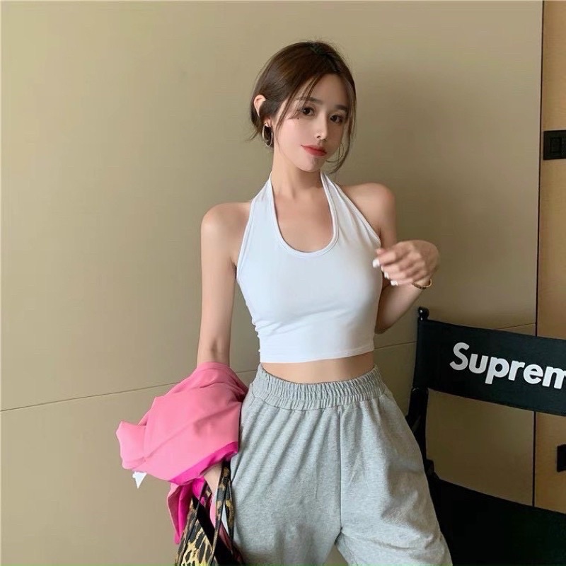 áo yếm choàng cổ croptop