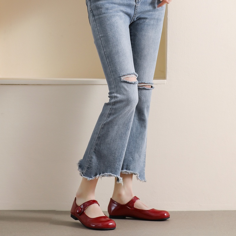 Giày Búp Bê Mũi Tròn Đế Mềm Êm Chân Thời Trang Phong Cách Nhật Bản Cho Nữ Size 34-42