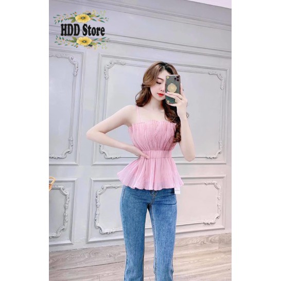 Áo Hai Dây Dập Ly, Áo Voan Dập Ly 2 Dây | BigBuy360 - bigbuy360.vn