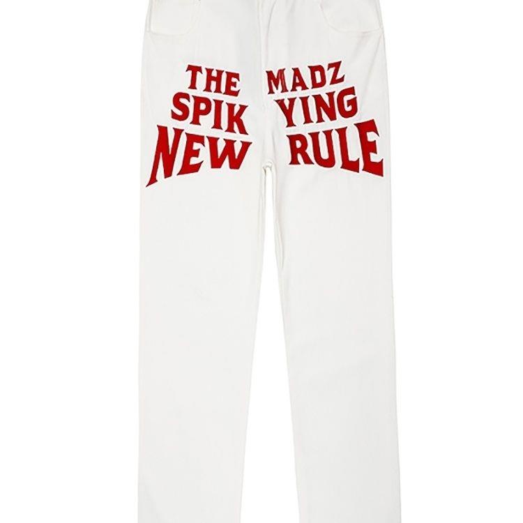 Quần Dài Hip Hop In Chữ Đỏ Trắng Phong Cách Đường Phố Cho Nam Và Nữ
