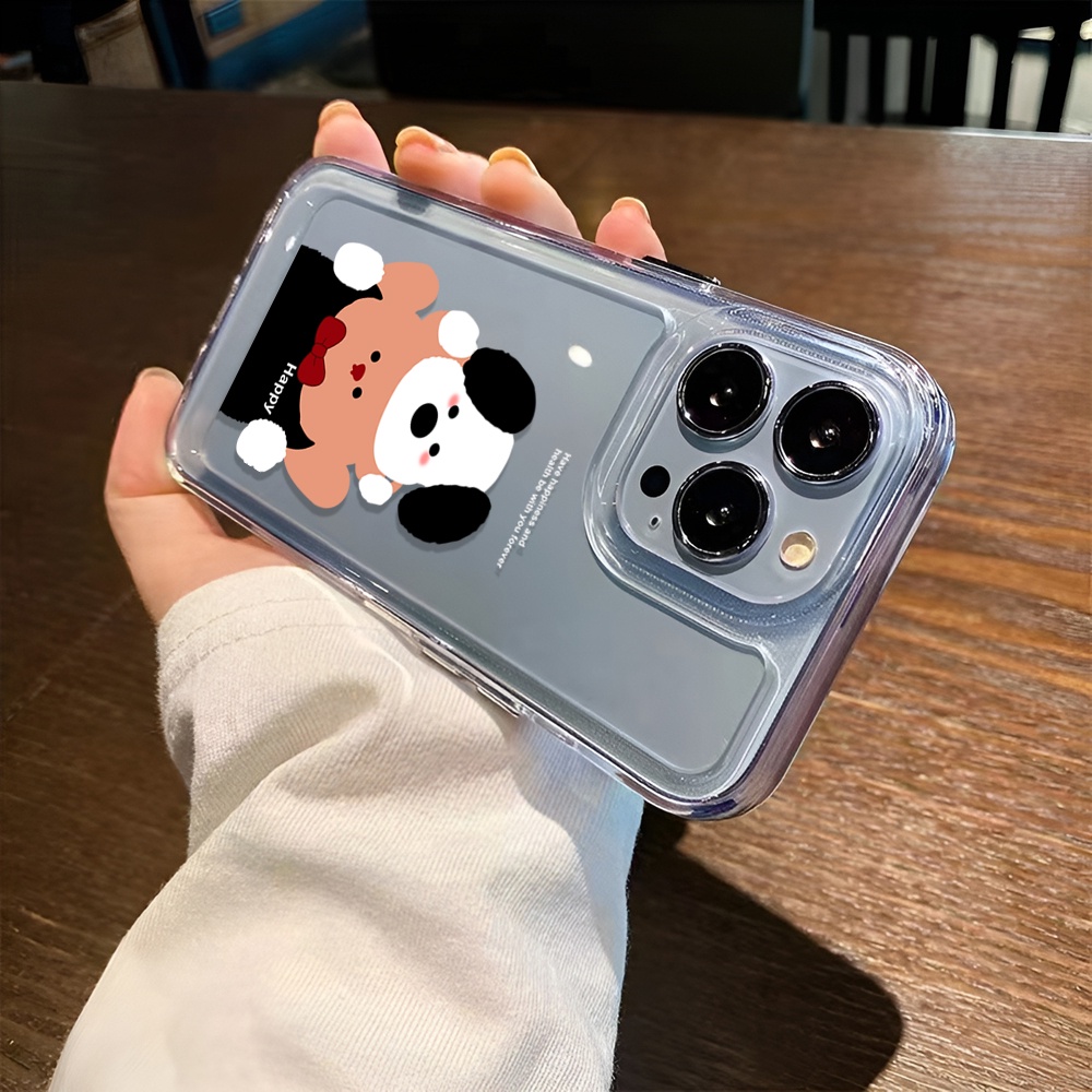 Ốp Điện Thoại Trong Suốt Hình Gấu / Cún Cho iphone 14 Pro Max Plus 13 11 12 7Plus X XR XS Max 7 8 SE 2020