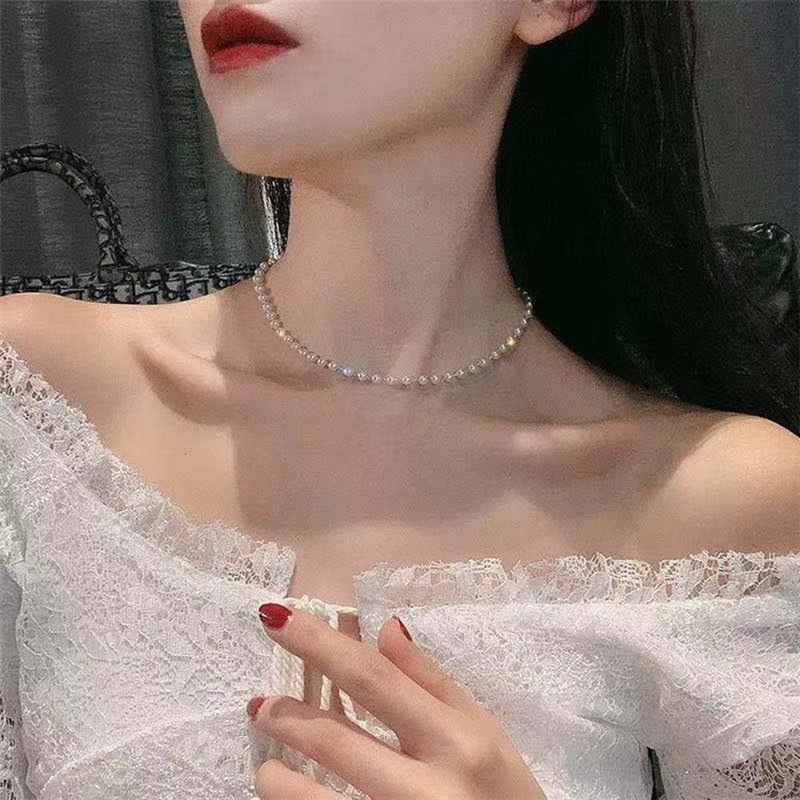 Vòng cổ chuỗi hạt ngọc trai kiểu Âu Mỹ cổ điển sang trọng