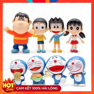 Bộ Mô hình Doraemon - Trọn bộ 8 Mô hình: Nobita Jaian Suneo Shizuka Doraemon - Nobita Chaien Xeko Xuka Doremon - Cao 5~7