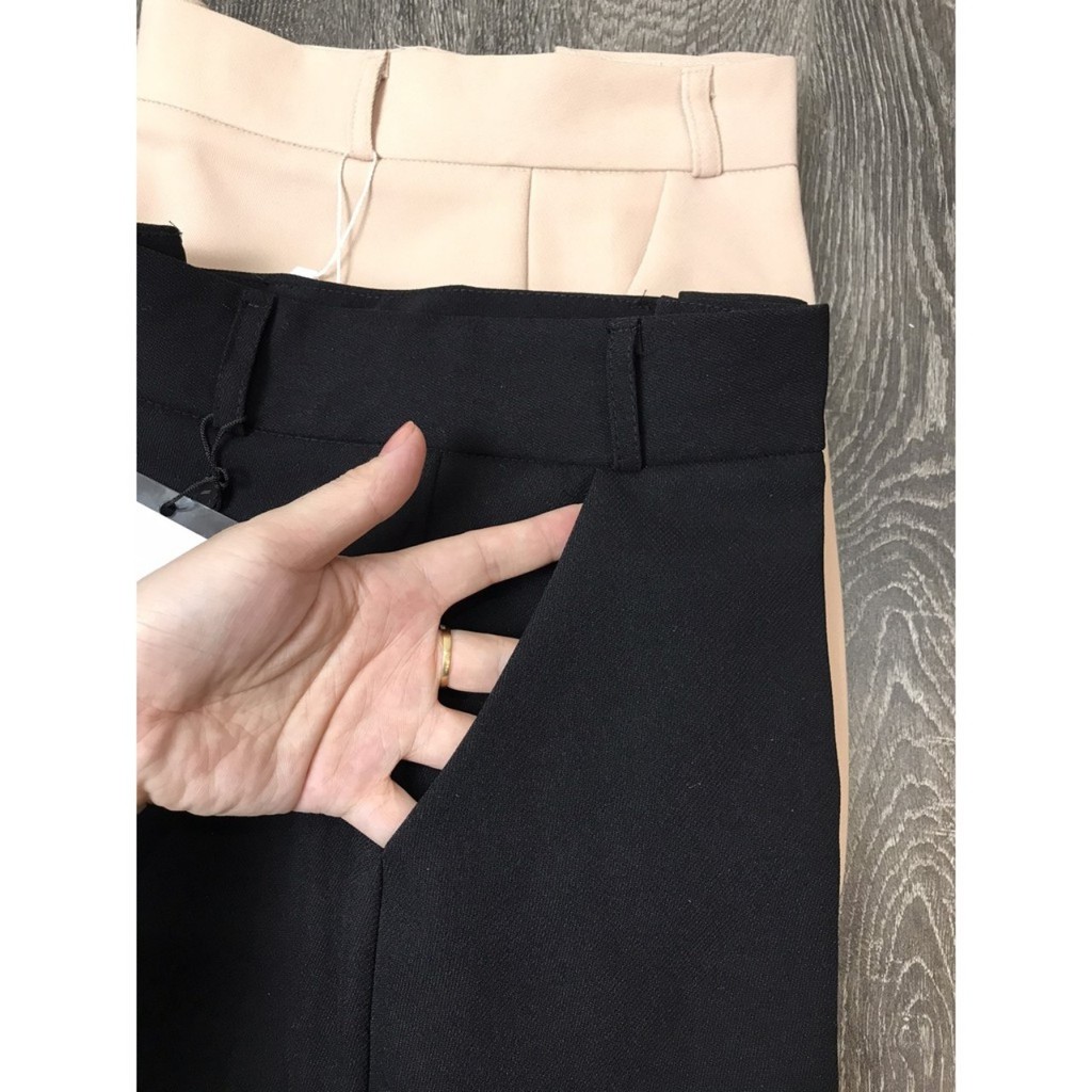 ❤️ SIÊU PHẨM - CÚC GIỮA ❤️ QUẦN DÀI NỮ ỐNG XUÔNG RỘNG CÓ KHÓA KÉO CÚC GIỮA - QUẦN TÂY NỮ VẢI TUYẾT MƯA 2 MÀU ĐEN BE sl