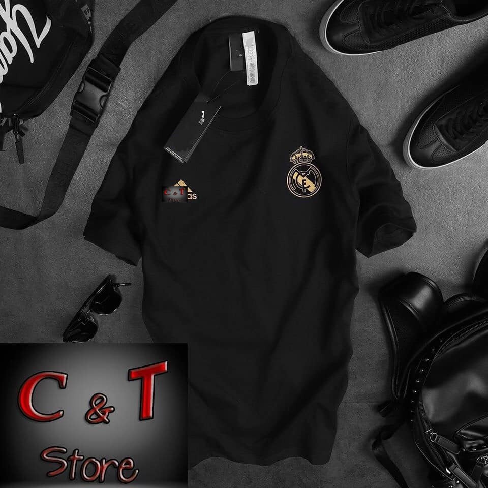 Áo Thể Thao Logo Real Madrid Thoáng Mát + combo quần short D.A.S cực chất