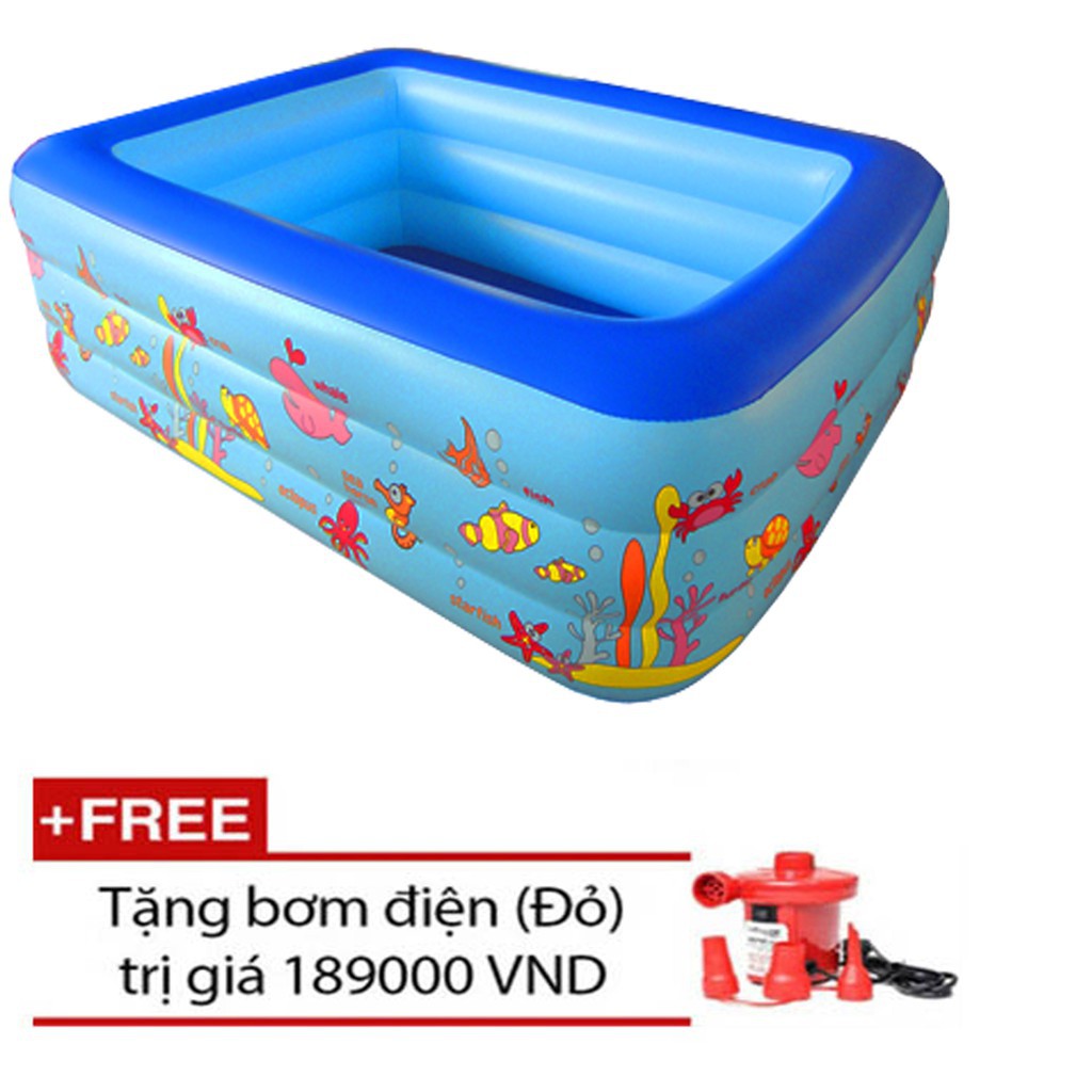 Bể bơi cho bé mini kiểu hồ phao bơm hơi 1m2 - 1m5 làm bồn tắm hoặc nhà bóng trong nhà gấp gọn