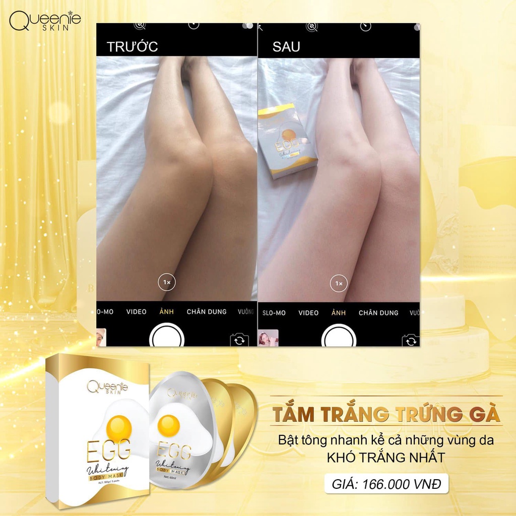 [Chính Hãng + Tặng Quà] Tắm Trắng Trứng Queenie Skin - Tắm Trắng Trứng Gà Queenie Skin