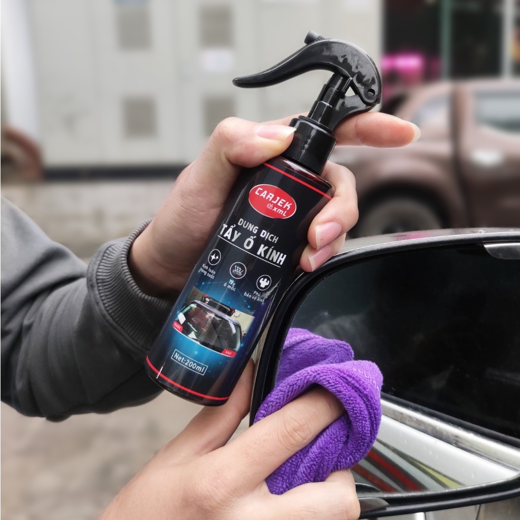 Tẩy ố kính xe hơi CarJek XML tẩy sạch các vết ố, mốc, cặn canxi, ố 7 màu trên tất cả các bề mặt kính