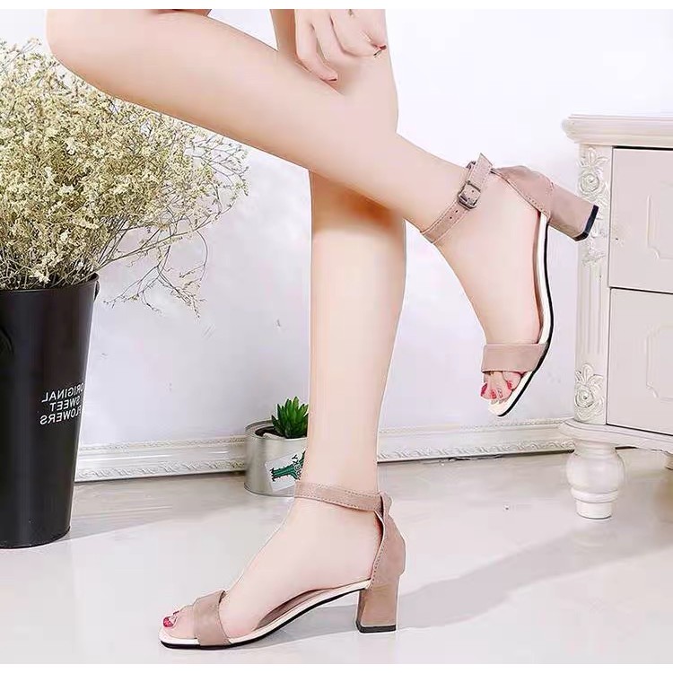 [NHẬP WSADDT10 giảm 30k] quai ngang bản to - đế vuông 4cm -SALE