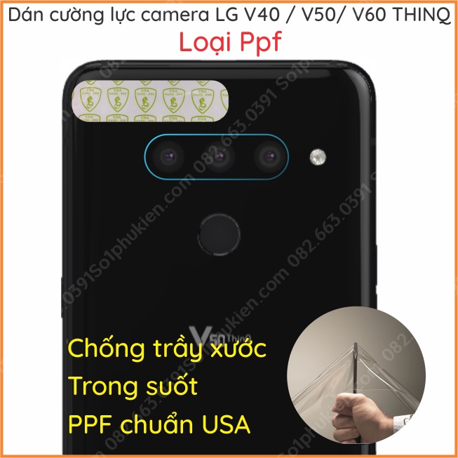 Dán cường lực camera LG V50 / V50S/ V40 / V60 loại cường lực dẻo nano + dán dẻo PPF