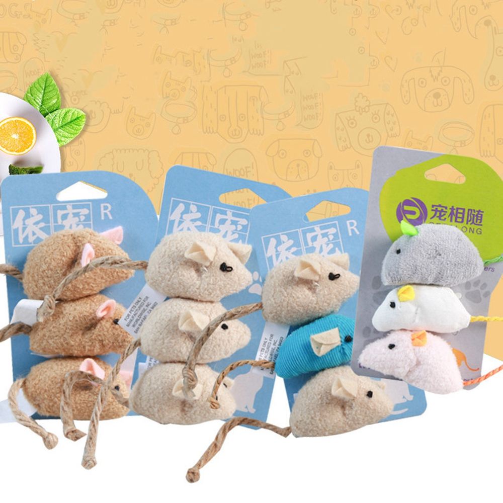 Bộ 3 đồ chơi nhai gặm làm sạch răng cho mèo cưng dễ thương