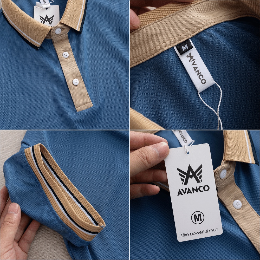 Áo thun polo nam có cổ Avanco cao cấp, vải cotton co giãn mặc cực thoáng mát, chống nhăn và bền màu