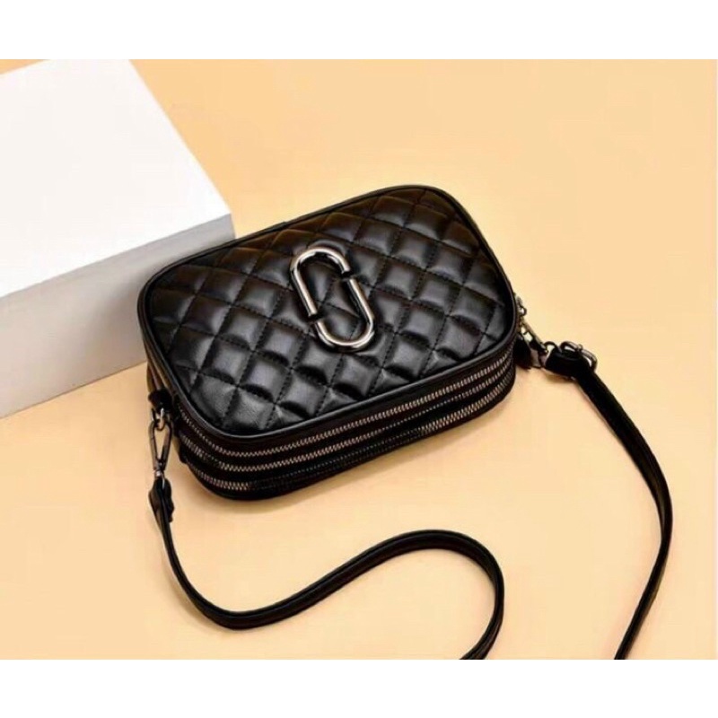 Túi Xách Nữ Đeo chéo vân vuông nổi HaNa