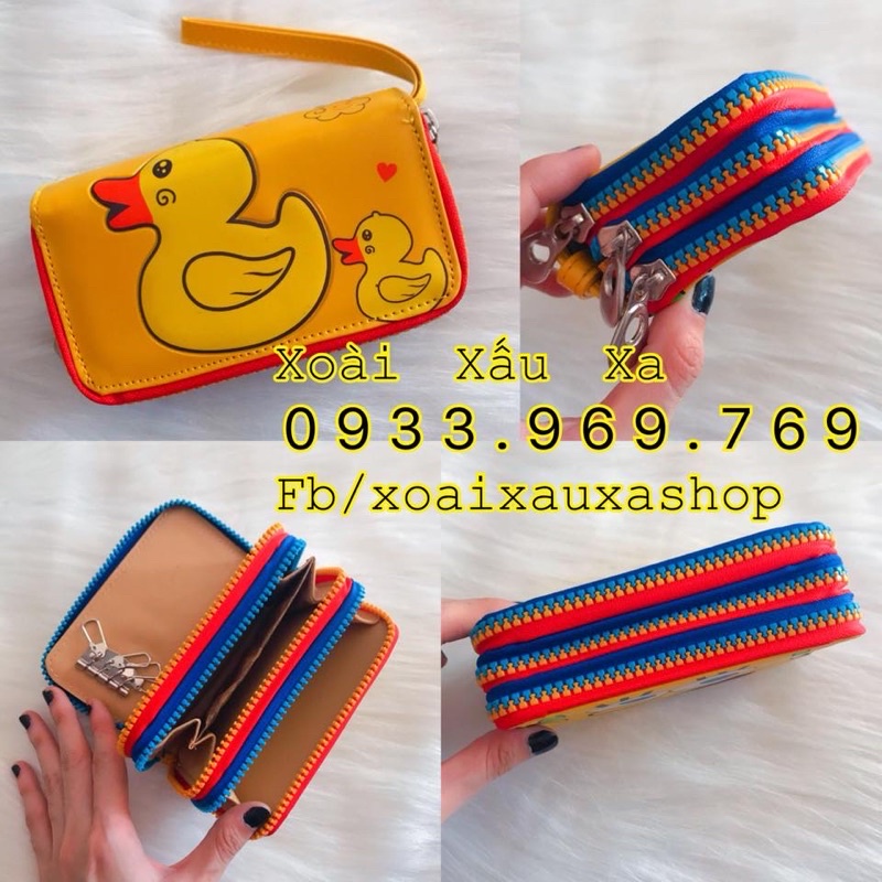Ví tiền hoạt hình dây kéo đoraemon, spongbob, b-duck