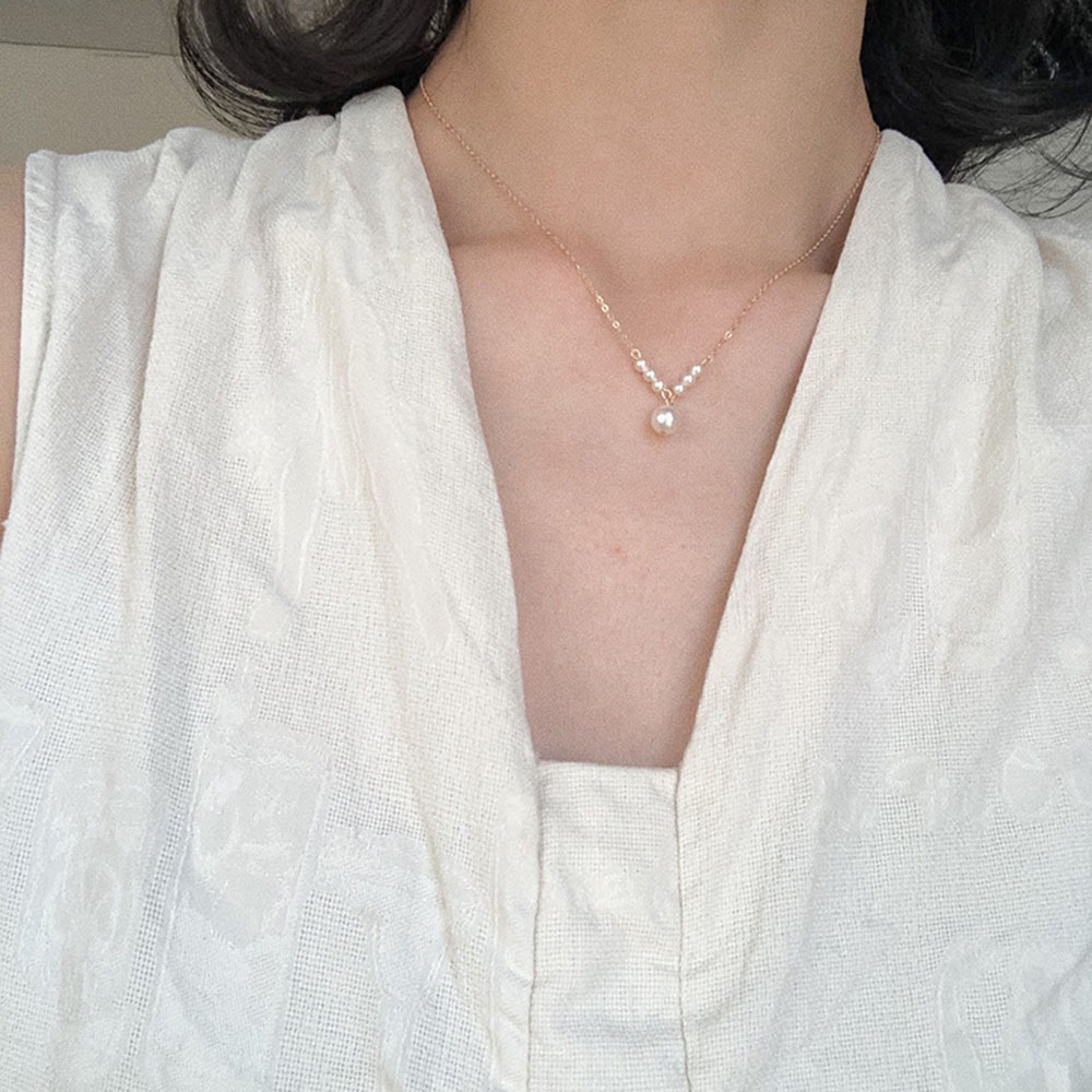 Vòng Cổ Choker Mặt Ngọc Trai Thanh Lịch Thời Trang Cổ Điển Cho Nữ