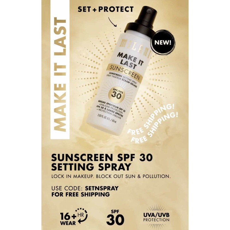 Xịt khoáng khóa nền giữ lớp trang điểm MILANI Make It Dewy / Make It Last / Make It Last Matte Charcoal 60ml | BigBuy360 - bigbuy360.vn