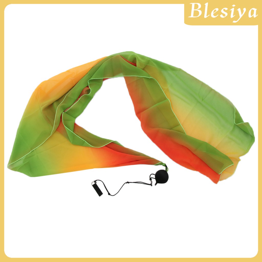 Khăn lụa múa bụng thời trang 206x70cm kèm quả bóng