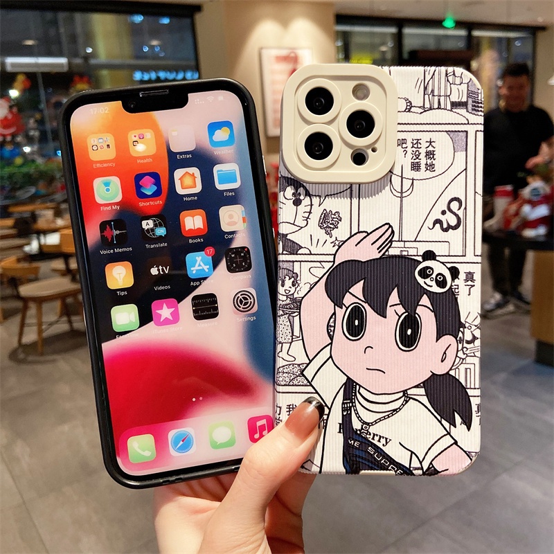 Ốp điện thoại họa tiết Doraemon Nobita Nobi Shizuka thích hợp cho IPHONE SE 2020 6 6S 7 8 PLUS 13 12 11 PRO X XS MAX XR