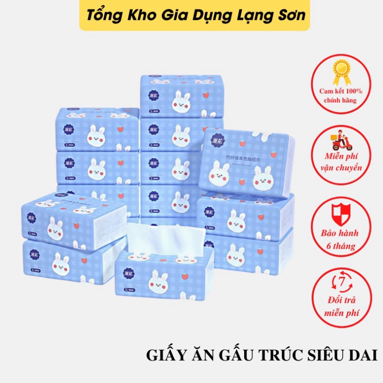 Giấy Ăn Gấu Trúc - Khăn Giấy Thỏ Trắng Sipiao hộp rút tiện lợi, siêu dai siêu mềm mịn HÀNG NỘI ĐỊA TRUNG CHUẨN