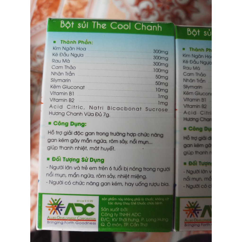 Bột sủi thanh nhiệt,giải độc gan The Cool( hộp 10 gói) | Thế Giới Skin Care